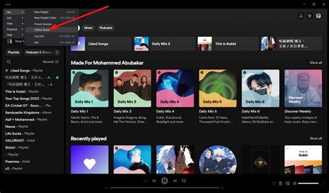 how to go offline mode spotify desktop