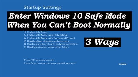 how to go safe mode in windows 10 while booting