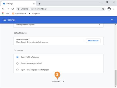 how to go to chrome advanced settings