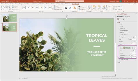 how to gradient transparency in powerpoint
