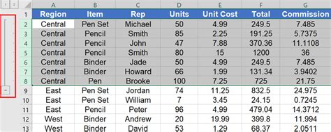 how to group headings in excel