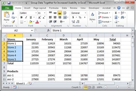 how to group like numbers together in excel
