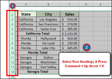 how to group rows in excel shortcut