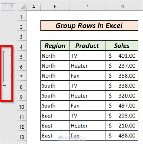 how to group rows together in excel