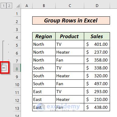 how to group rows together in excel for sorting