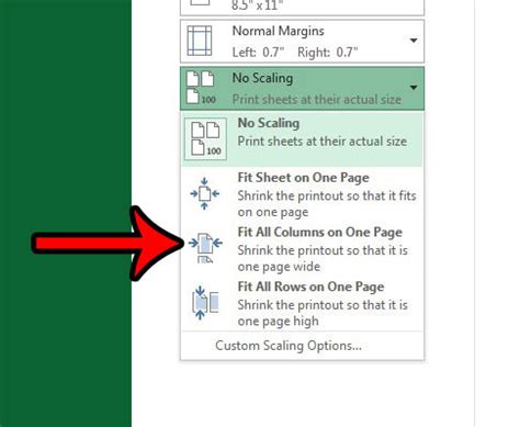 how to guarantee all columns will print on one page in excel