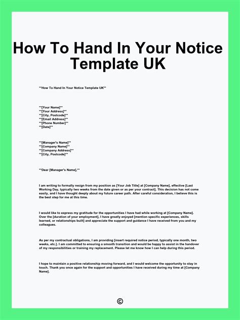 how to hand in notice when boss is away
