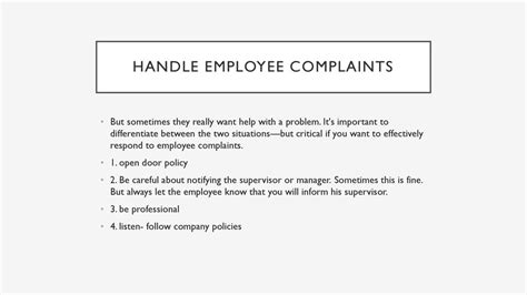 how to handle employee complaints about manager examples