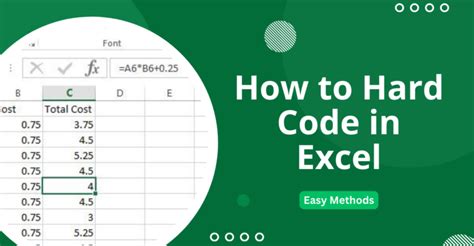 how to hard code in excel