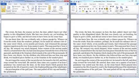 how to have 2 different word documents side by side