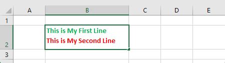 how to have 2 lines in a cell in excel