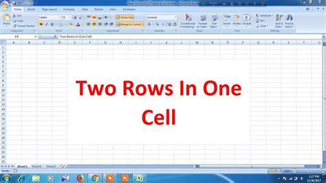 how to have 2 rows in one cell excel
