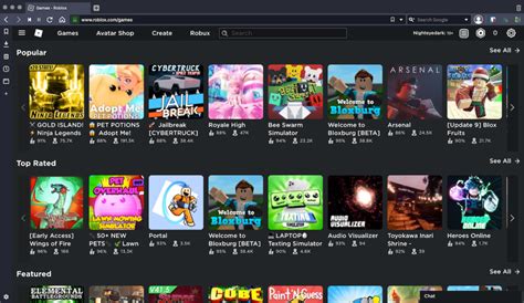 how to have dark mode on roblox