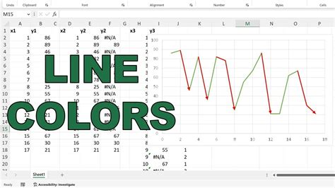 how to have different color lines in excel