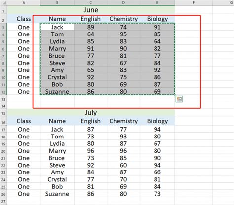 how to have multiple tables in one excel sheet