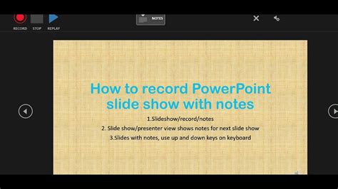 how to have slide show with notes