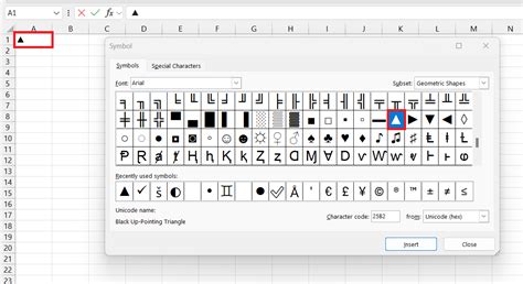 how to have symbol in excel