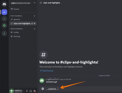 how to have underline text in discord