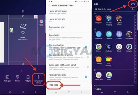how to hide apps in galaxy s9