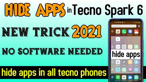 how to hide apps in tecno spark phone