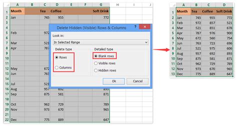 how to hide blank rows and columns in excel
