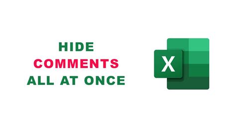 how to hide comments in excel all at once