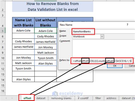 how to hide data validation list in excel