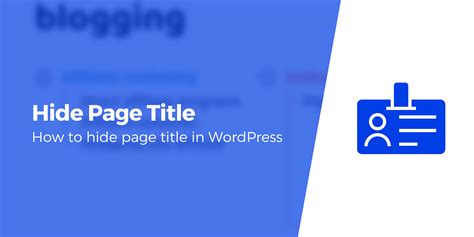 how to hide home page title in wordpress