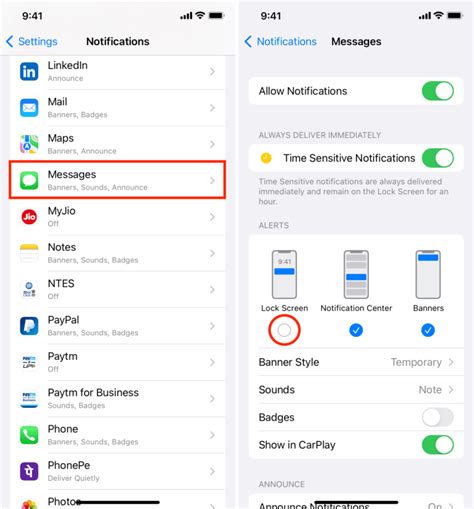 how to hide message content on lock screen