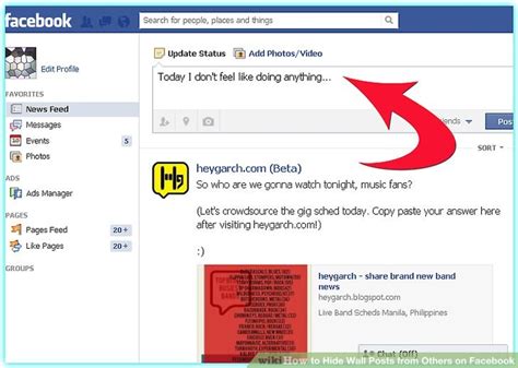 how to hide posts on facebook wall