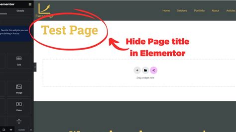 how to hide site title in wordpress elementor