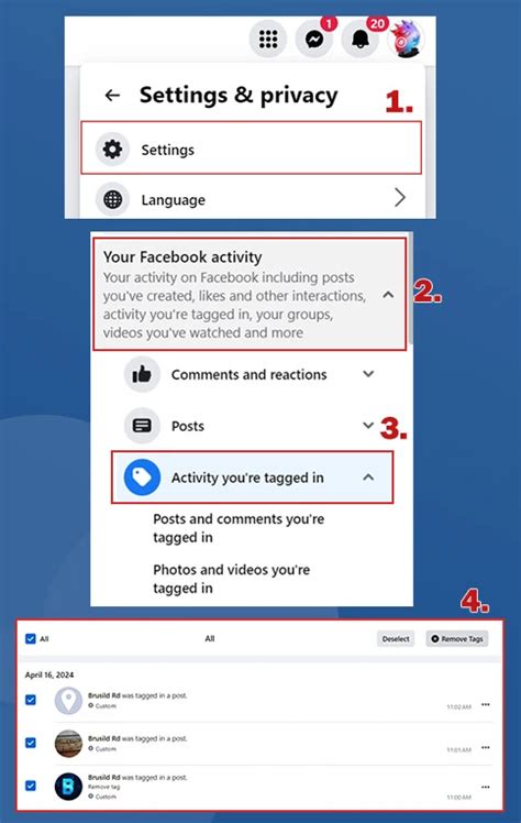 how to hide tags on fb