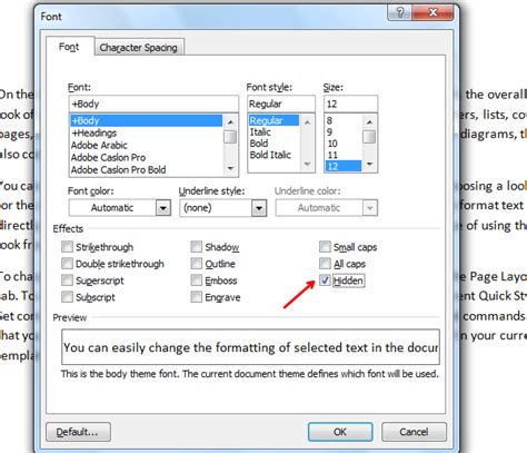 how to hide text boxes in word