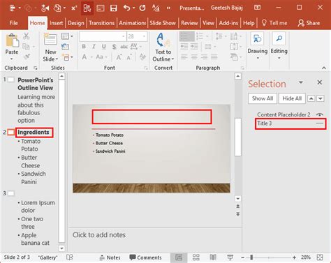 how to hide title in powerpoint