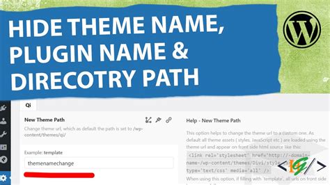 how to hide wordpress theme name in source code