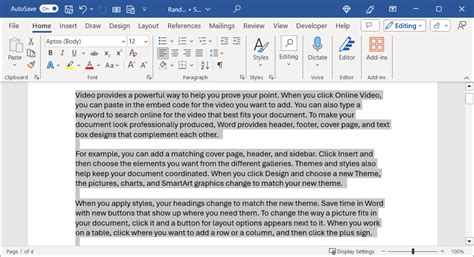 how to highlight all text in word mac