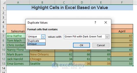 how to highlight cells in excel based on multiple criteria