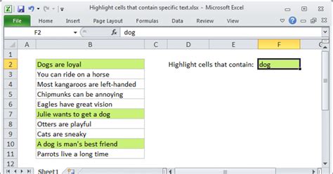 how to highlight cells in excel that contain any text