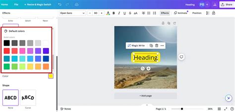 how to highlight text in canva document