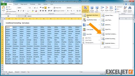 how to highlight text in conditional formatting