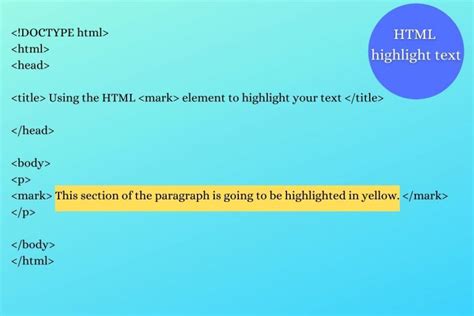 how to highlight text in html code