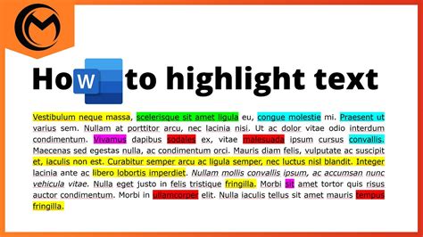 how to highlight text on a word document