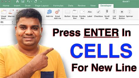 how to hit enter in excel cell mac