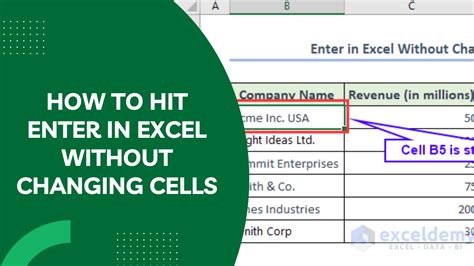 how to hit enter in excel without changing cells mac