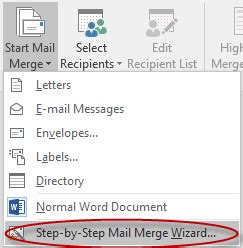 how to implement mail merge in ms word