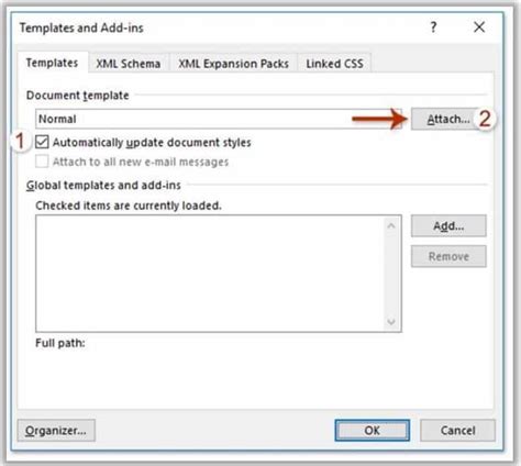 how to import a template into an existing word document