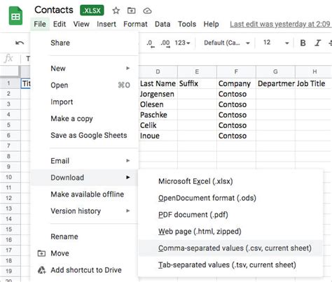 how to import gmail contacts to excel
