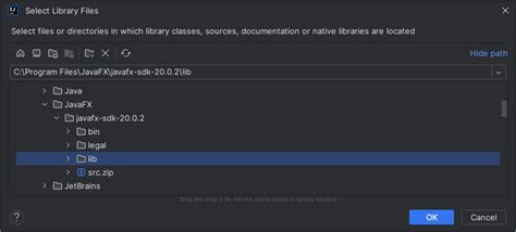 how to import javafx library in intellij