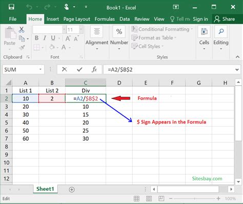 how to include an absolute reference in a formula in excel