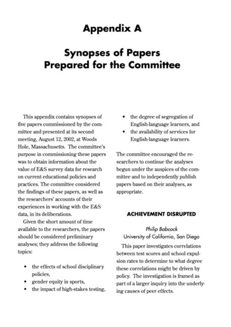 how to include appendix in report example